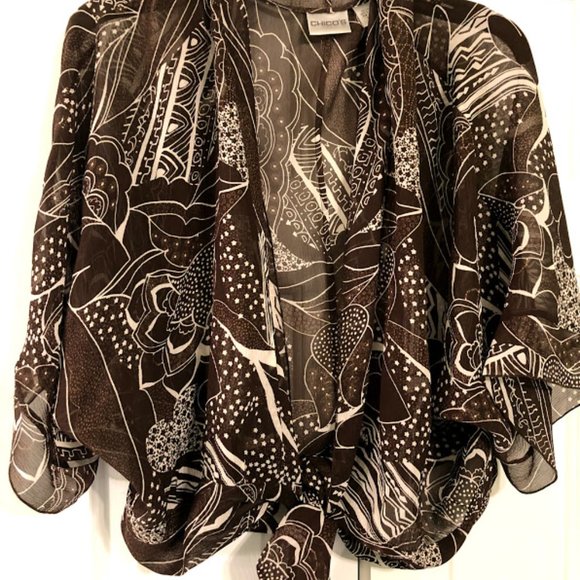 Chico's Brown & Tan Shaw - Picture 1 of 1